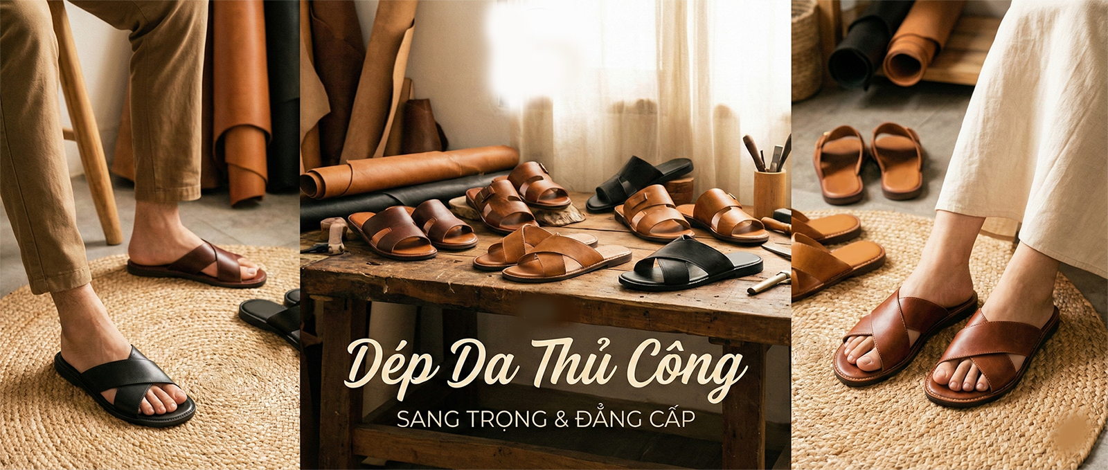 DÉP DA - Dép Da Nam Cao Cấp